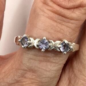 Clyde Duneier CID Silver ring purple Ring Vintage VTG Retro Size 9